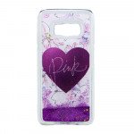 Wholesale Samsung Galaxy S8 Design Glitter Liquid Star Dust Clear Case (Pink Purple)